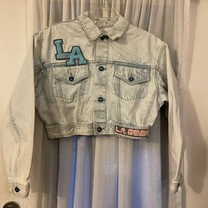 LA gear Vintage stonewashed denim jacket Large